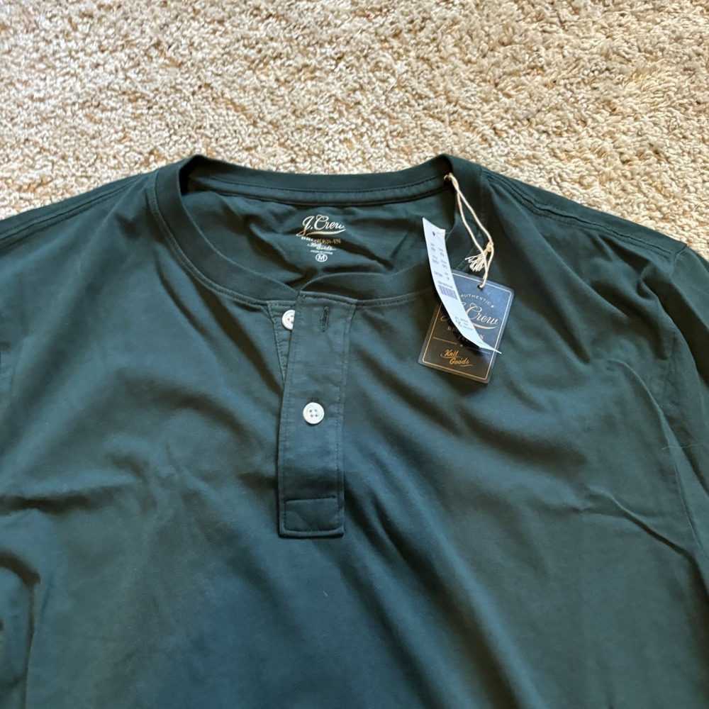 NEW J Crew Broken in Long Sleeve Henley T-Shirt 100% Cotton Size Medium - Picture 5 of 6